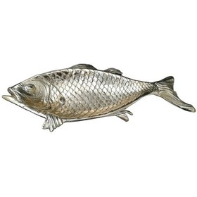 Resim Pm Dizayn Pirinç Döküm Balık Tabak 45.5cm 