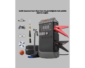 Resim Aydogan's Işıklı Hava Kompresörlü Taşınabilir Akü Takviye Ünitesi 