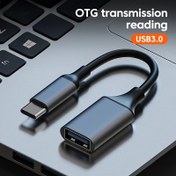 Resim Yüksek Hızlı USB 3.0'dan Type-C OTG Adaptör Kablosu, Düz Tasarım, Erkekten Dişiye, ABS Malzeme, 0-5W Güç Çıkışı - Akıllı Telefonlar & Tabletler için İdeal, Telefon Adaptörü 