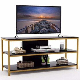 Resim Zizuva Tasarım 80x140x40 CM Gold Ev ve Ofis TV Sehpası 