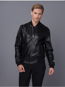 Resim Basics&more Erkek Deri Ceket College 001 