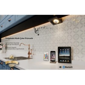 Resim Teknoloji Elektrik Dolap ve Tezgah Altı Bluetooth Müzik Çalar Prizmatik Venüs (Füme) 