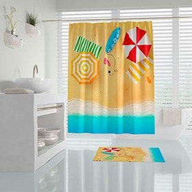 Resim Tropik Zethome Summer Banyo Duş Perdesi Tek Kanat 1x180x200 