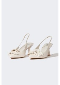 Resim DeFacto Kadın Yüksek Taban Suni Deri Topuklu Sandalet E2517AX25SMWT34 Beyaz 