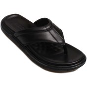 Resim TUGERDİ Tugerdi Hakiki Deri Siyah Parmak Arası Hafif Taban Erkek Terlik TG090181622 316 