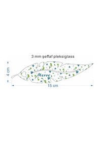 Resim Pleksi Kitap Ayracı Yaprak Siyah 