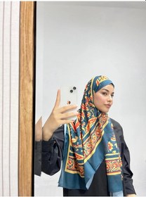 Resim Modakaşmir Aminenesil Etnik Desen Petrol Sarı Renk Soft Pamuk Şal Petrol Yeşili 