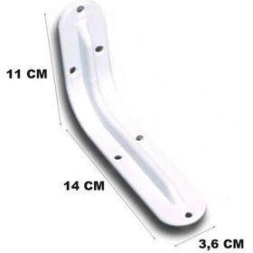 Resim Beşel Raf Altı Konsol L Demiri Ayağı Beyaz 11 x 14 CM 2 Adet + Vida (BA301) 