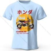 Resim Bolf Retro Bisiklet Sanat Tişört %100 Premium Pamuk Slim Fit El Boyalı Motosiklet Baskılı Tişört - Sürüş Tutkunları İçingökyüzü Mavi 