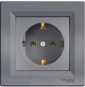 Resim Schneider Asfora Çelik Topraklı Priz Çerçeve 