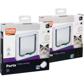 Resim Karlie 2 Yön Kilitli Kedi Kapısı 19,2x20cm Beyaz 