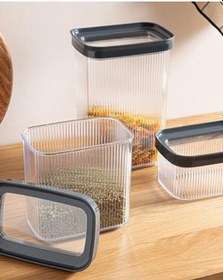 Resim Plastik 3 Lü Dikdörtgen Erzak Kabı 700 + 1500 + 2000 Ml 