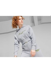 Resim Puma Classics+ Relaxed Hoodie Kadın Günlük Sweatshirts 62427363 Gri 62427363 Gri 