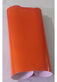 Resim Turuncu Renk Dayanıklı Araç Motor Mobilya Folyosu 126cm X 50 Cm 