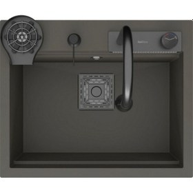 Resim Real Stone Angel 60 x 49 CM Granit Akıllı Eviye Seti Gri 