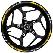 Resim Mixgiftz Pcx Beyaz Yazılı Turuncu Reflektif Pençe Şeritli 