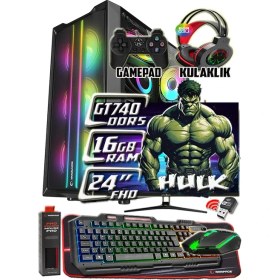 Resim Warbox Hulk Gaming Takım Bilgisayar GeForce GT740 Ekran Kartı Xeon X5650 16GB Ram 256GB SSD 250GB HDD 