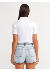 Resim Dilvin Klasik Denim Mom Şort 101a71507 Açık Mavi 