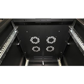 Resim Lande Demonte 26u 600x800 Hyperline Dikili Tip Rack Kabinet Siyah Ön Cam Kapak / Tekerlekli 