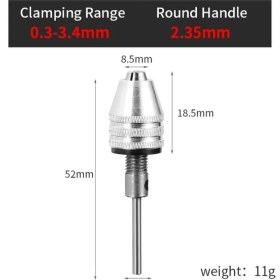 Resim 0.3-3.4 Yuvarlak Matkap Chuck Anahtarsız Tornavida Darbeli Sürücü Adaptörü Elektrikli Mikro Motor Kelepçe Mini Ayna Fikstürü Hex Shank Matkap Uçları Adaptörü (Yurt Dışından) 