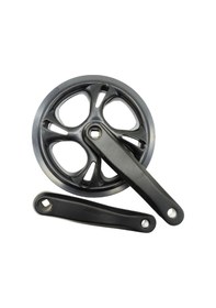Resim Suntek Bisiklet Krank Takımı Kare Delik Tek Zincir Dişlisi Siyah 