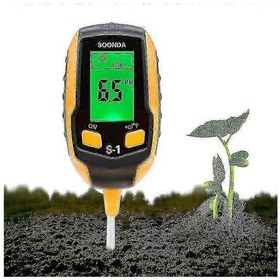 Resim Profesyonel 4'ü 1 Arada Toprak Test Cihazı - Çim Bakım Bitkileri İçin Ph, Nem, Işık, Sıcaklık Ölçer 