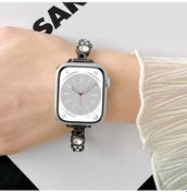 Resim Sones iOS Uyumlu Watch Series 2 38mm Elmas Kalpli Metal Zincir Saat Kordonu 