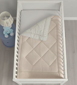 Resim Lüks Welsoft Bebek Yorganı | 100x150 cm | Çift Taraflı Kullanım - Kahverengi 
