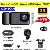 Resim 2k 3 Lens Wıfı Araba Dvr'ı Ön Kamera Araç Kamerası Arabalar İçin Dikiz Kamera None X299-2k-wıfı-3cam 
