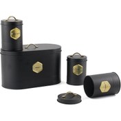 Resim Aryıldız Black Line Nora Matte Mutfak Seti Gold 