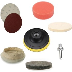 Resim Depolife Polisaj Seti Oto Kaporta Boya Cizik Giderici Ve Fayans Metal Parlatma Yün Keçe Sünger Zımpara 