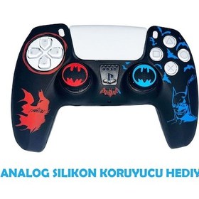Resim Ps5 Dualsense Batman Koruyucu Silikon Kılıf + Analog Silikon Koruyucu 
