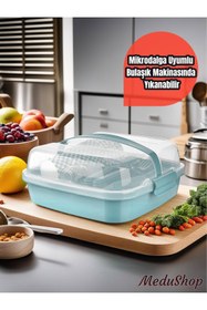 Resim MEDUSHOP 6 Kişilik 32 Parça Piknik Seti-Mikrodalga Uyumlu Bulaşık Makinasında Yıkanabilir. ( MAVİ ) 