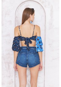 Resim Kutaf Kadın Mavi Vintage Jean Şort 001 