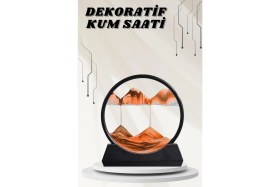 Resim Hsc Bilişim Dekoratif Kum Sulu Kum Saati Yuvarlak Şık Kum Tablosu Kum Saati Şeklinde Kum Tablo 