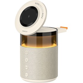 Resim Recci RCW-51 Kablosuz Şarj Standı Ambiyans Işıklı Bluetooth Speaker Hoparlör Özellikli Beyaz 
