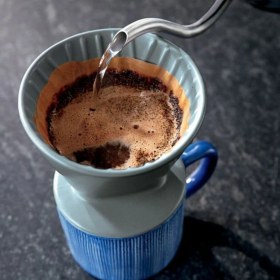 Resim Gri Seramik 4 Bardaklık Pour-Over, Demleme Seti 