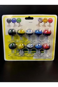 Resim 724 AUTO Araç Içi Vantuzlu Pusula Seti Orta Boy 10'lu Nostalji Renkli 