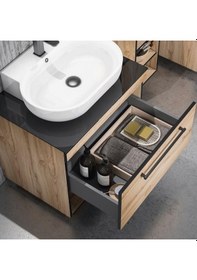 Resim Orka Knidos 90 Cm Mdf Legnano Banyo Dolabı Takımı Çok Renkli 