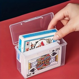 Resim 1 Adet Dayanıklı Plastik Oyun Kartı Kutusu - Şeffaf, Kapaklı PTCG, Ticaret & İş Kartları için - Su Geçirmez Olmayan Koleksiyon Kartları Saklama Kutusu 