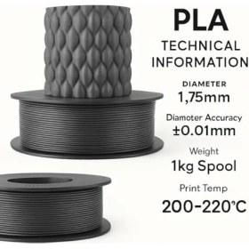 Resim Storemax Pla+ Filament 1.75MM 1 kg - Gümüş Gri 