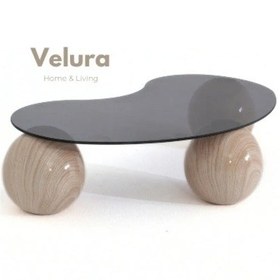 Resim Modern Orta Sehpa & Top Sehpa Cam Sehpa & Küre Orta Sehpa - Natural - Fasulye - Füme Cam 