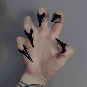 Resim Ayarlanabilir Siyah ve Gümüş Tüylü Halka - Y2K Gotik Kadınlar İçin Dekoratif Parça, Partiler ve Festivaller İçin Mükemmel, Tüm Mevsimler İçin Çok Yönlü Takı, Parti Aksesuarı, Cesur Moda Aksesuarı, Dayanıklı Moda Parçası 