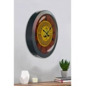 Resim Bahat Ayetli Salon Ofis Duvar Saati Gri Metal Çerçeve 36 cm 