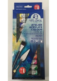 Resim Van Dyck Su Bazlı Akrilik Boya Set 12 Ml 12 Renk 