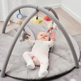 Resim IKEA Oyuncaklı Bebek Oyun Halısı 90X49 cm Gri Renk Aktivite-Bebek Jimnastiği Oyun Halısı 