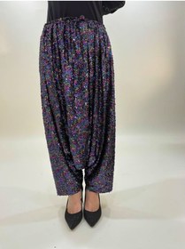 Resim EM&MA DESİNG Işıltılı Pul Payetli Lastikli Bel Şalvar - Tek Beden Rahat Kesim , Boy 95 cm(100kg kadar uyumlu bel) 