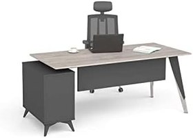 Resim Uzay Ofis Royal Etajerli Çalışma Masası - Lizbon - Antrasit (160cm) 