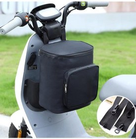 Resim Elektrikli Araç Ön Kask Yağmurluk Saklama Su Geçirmez Çanta, Renk: Siyah Siyah 