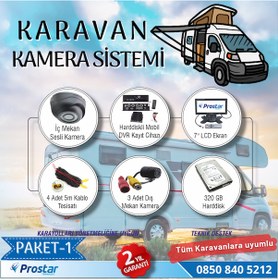 Resim Karavan Kamera Seti Kayıtlı Harddiskli 320 GB Dahil 4 kameralı E 